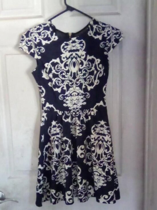 B Darlin Dresses & Skirts - Navy Blue and White Floral Dress
